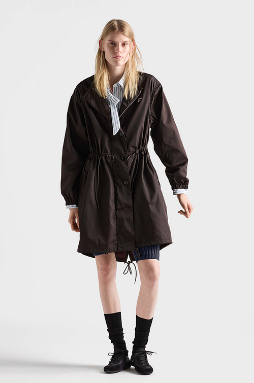 Prada Nocturne Cinched Nylon Coat