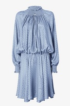 Fendi Monogram Jacquard Silk Mini Dress in Powder Blue