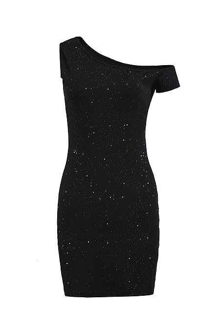 Midnight Eclipse One-Shoulder Mini