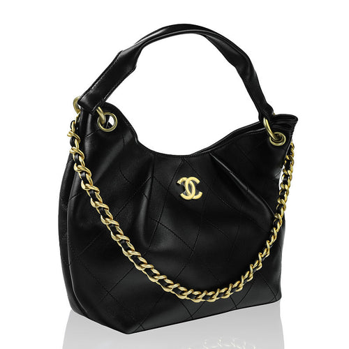 CHANEL – Noir Héritage Quilted Hobo Bag