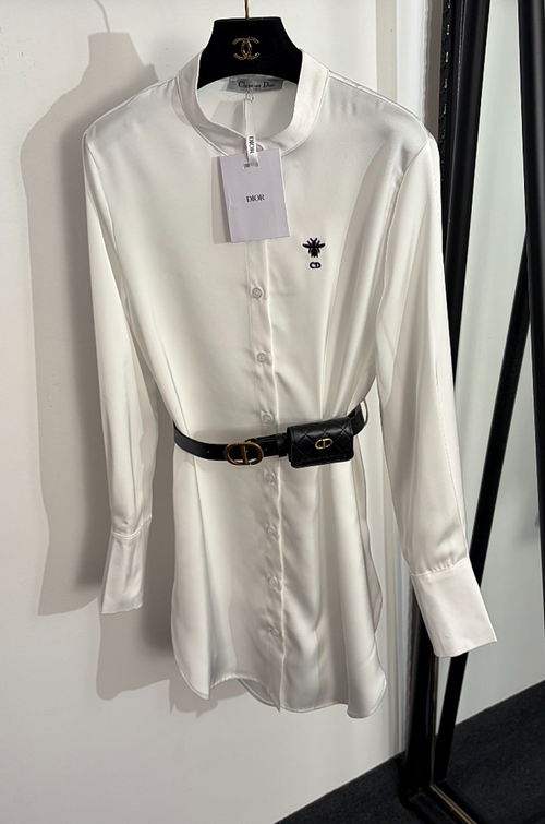 DIOR – Épure Atelier Silk Shirt Dress with Waist Belt