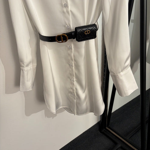 DIOR – Épure Atelier Silk Shirt Dress with Waist Belt