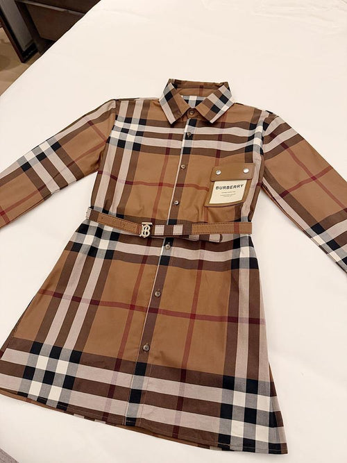 Burberry Élan Check Belted Shirt Dress