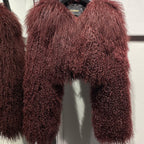 “Plush Prism” Mongolian Curly Faux Fur Cropped Jacket