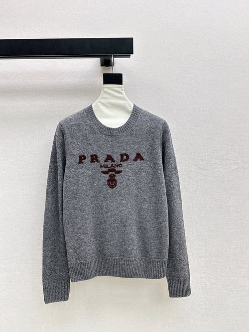 Prada Milano Heritage Wool Logo Knit Pullover