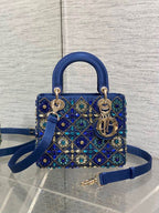 Christian Dior Metallic Rhinestone Handle Bag