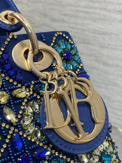 Christian Dior Metallic Rhinestone Handle Bag