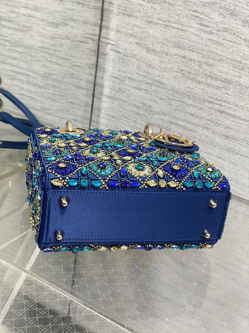 Christian Dior Metallic Rhinestone Handle Bag