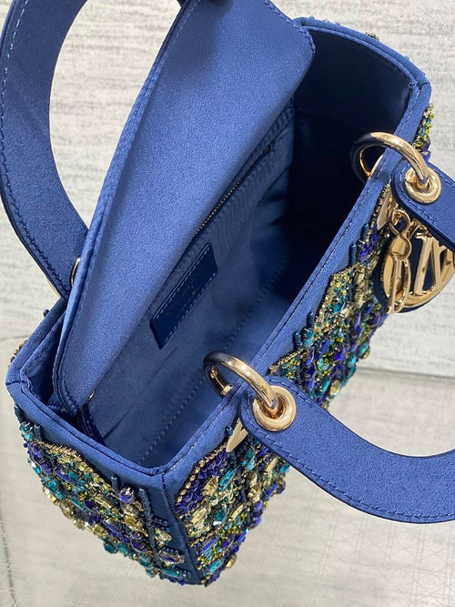 Christian Dior Metallic Rhinestone Handle Bag