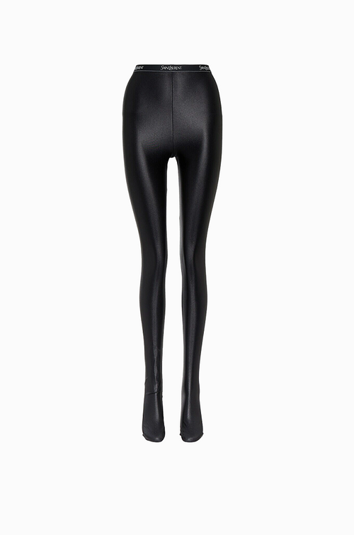 Saint Laurent “Étreinte de Minuit” Satin Stirrup Leggings