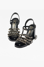 Chanel “Chaînes de Minuit” Patent Leather Heeled Sandal