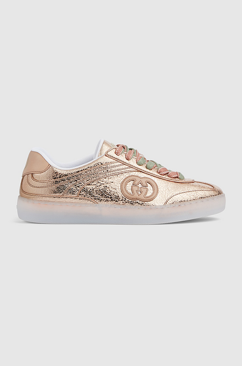 Gucci ‘Aurora Rose’ Metallic Leather Sneakers