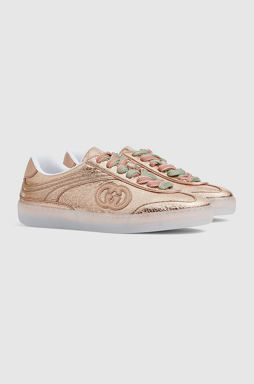 Gucci ‘Aurora Rose’ Metallic Leather Sneakers