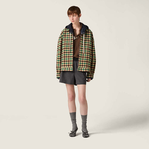 “Miu Miu Alpine Revue” Hooded Wool Check Jacket (S–L)