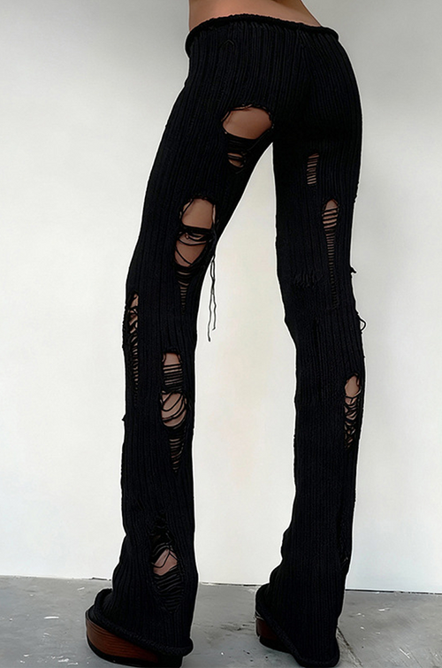Déchiré Knit Flare Pants