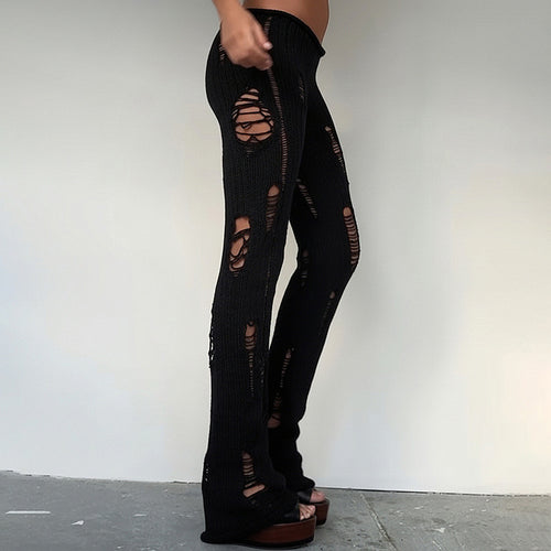 Déchiré Knit Flare Pants