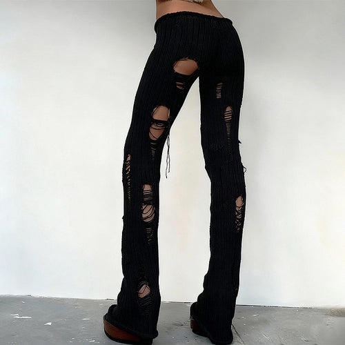 Déchiré Knit Flare Pants