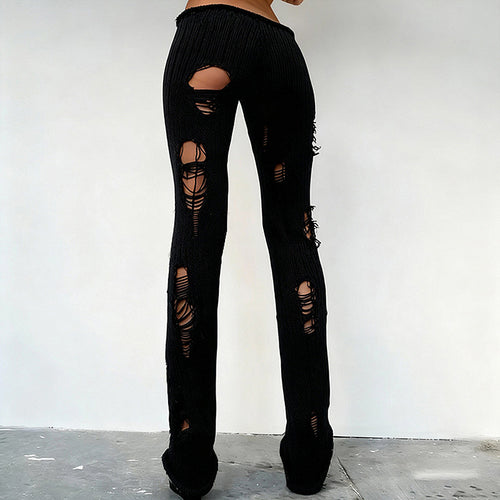 Déchiré Knit Flare Pants