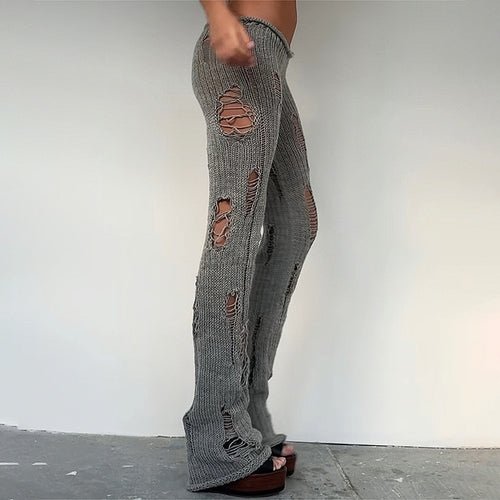 Déchiré Knit Flare Pants