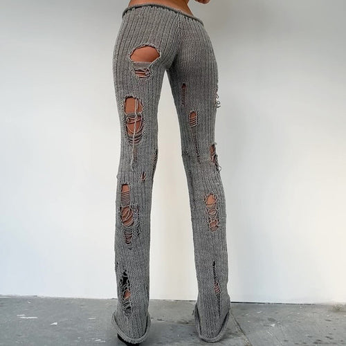 Déchiré Knit Flare Pants