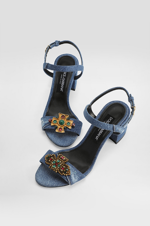 Dolce & Gabbana – Sicilia Gemma Denim Heels
