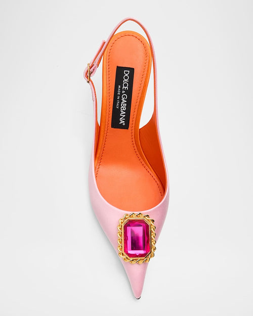 Dolce & Gabbana – Rosa Imperiale Jewel Slingbacks