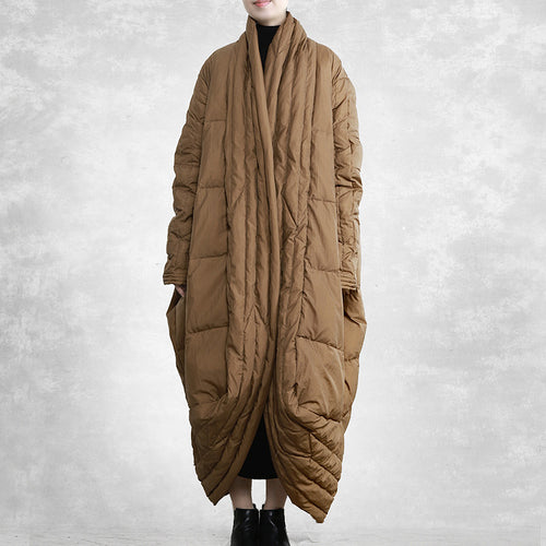 Sculptural Mocha Duvet Coat
