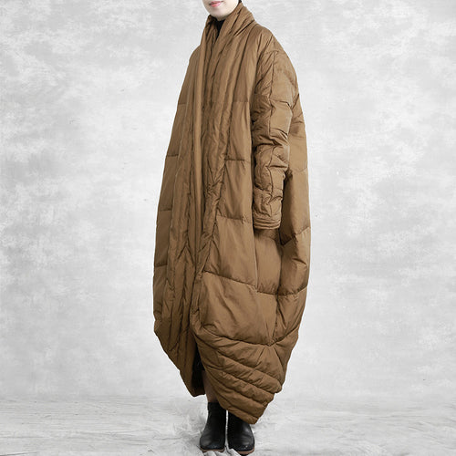 Sculptural Mocha Duvet Coat
