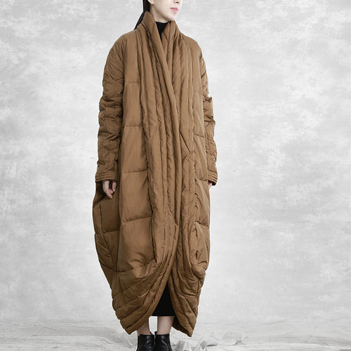 Sculptural Mocha Duvet Coat