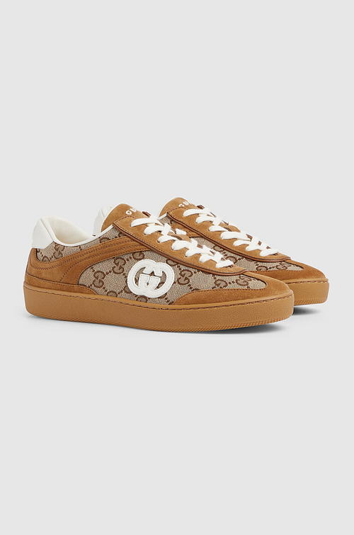 Gucci “Arena Vintage” GG Retro Court Sneakers — Classic Suede & Canvas Edition