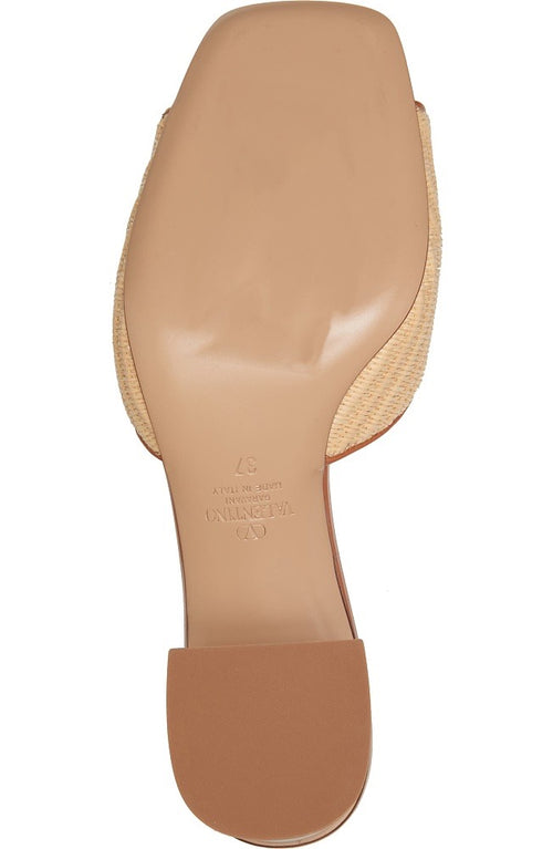 Valentino Garavani – Riviera VLogo Raffia Mules
