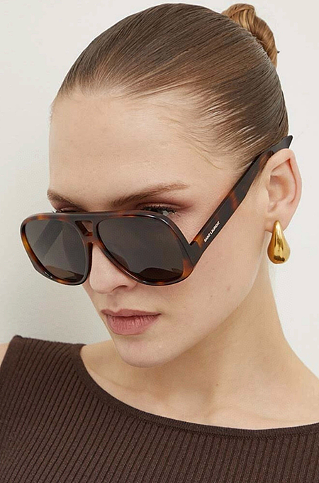Saint Laurent Oversized Monogram Pilot Sunglasses