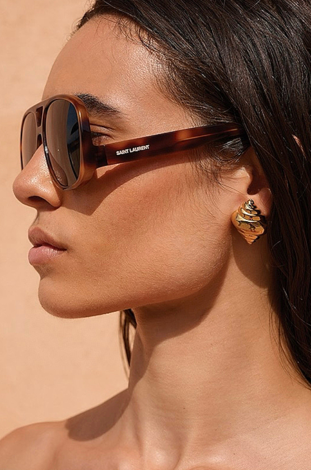 Saint Laurent Oversized Monogram Pilot Sunglasses
