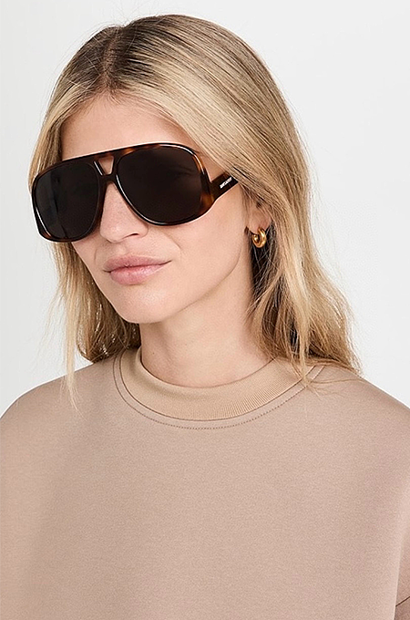 Saint Laurent Oversized Monogram Pilot Sunglasses