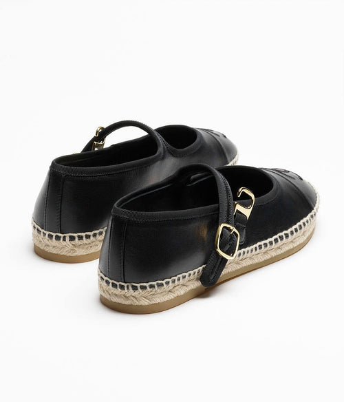 Chanel – Noir Riviera CC Espadrille Flats