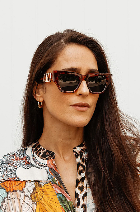 Valentino V-Square Sculpted Sunglasses