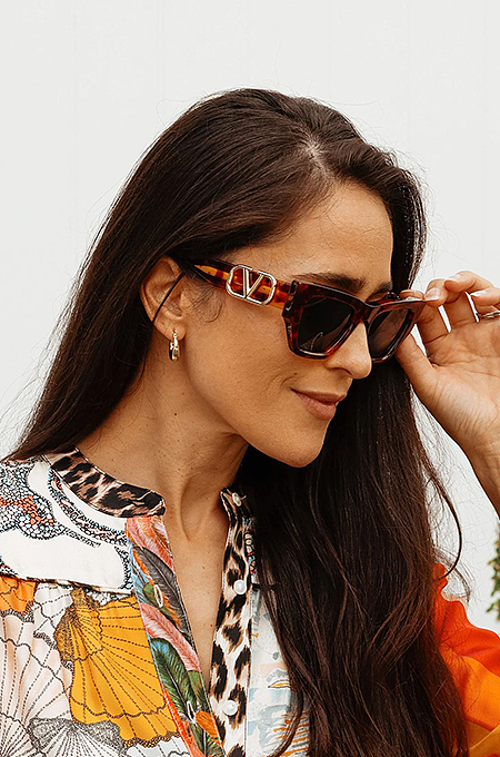 Valentino V-Square Sculpted Sunglasses