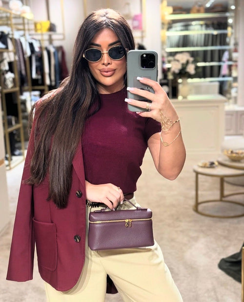 Miu Miu – Éclat Bordeaux Signature Knit Top