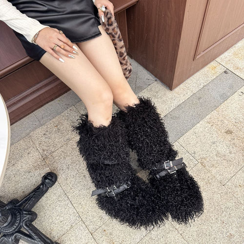 “Montagne Luxe Shearling Armure” — Couture Fur Boots with Atelier Strap Harness