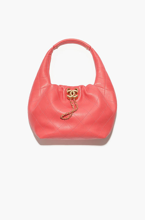 Chanel Rosée d’Été” Quilted Hobo Handbag — Coral Aura Edition