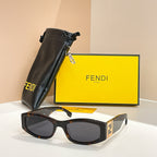 FENDI Roma Rectangular Sunglasses – Sculpted FF Temple Edition