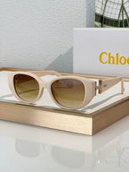 Chloé “Lumière Sculptée” Retro-Oval Sunglasses