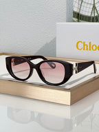 Chloé “Lumière Sculptée” Retro-Oval Sunglasses