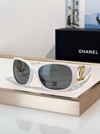 CHANEL “Éternelle Élégance” Oversized Oval Sunglasses — Dual CC Emblem Edition