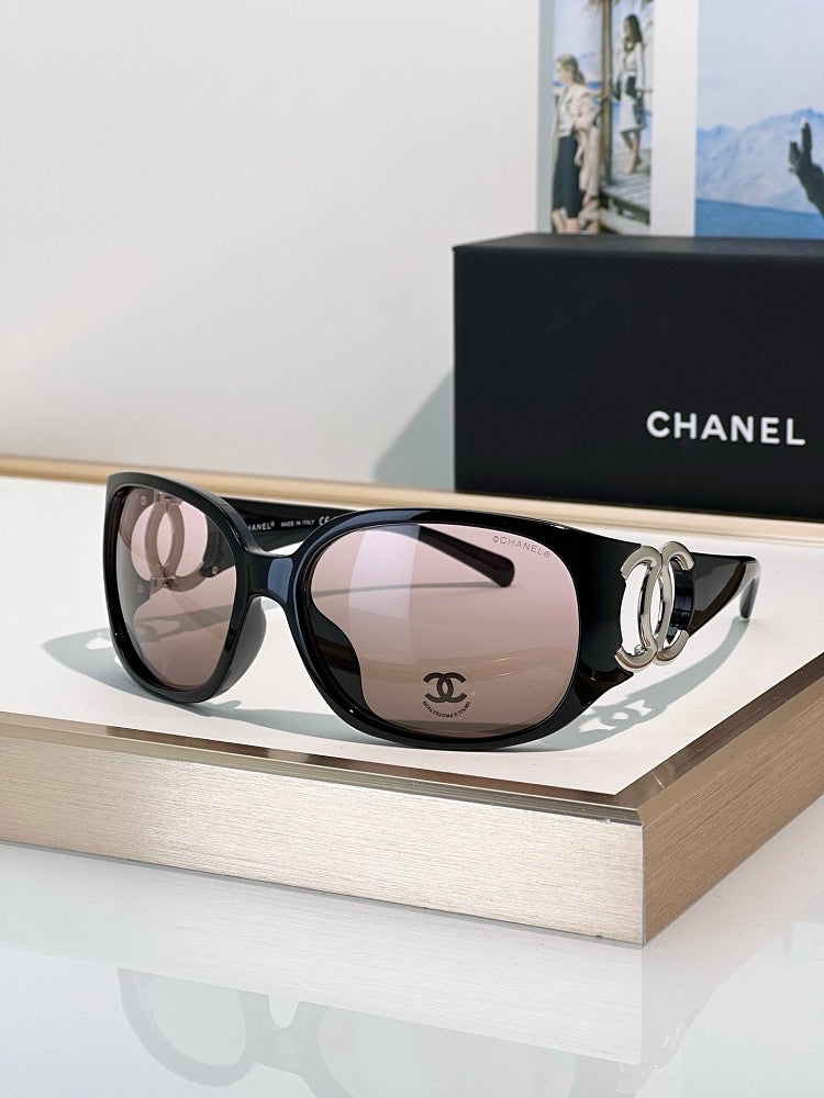CHANEL “Éternelle Élégance” Oversized Oval Sunglasses — Dual CC