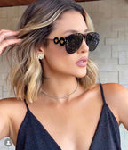 Versace “Medusa Éclat Signature” Rimless Aviator Sunglasses