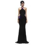 “Nocturnal Monarch” Black Silk Butterfly Illusion Gown