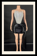 “Aurora Éclat Crystal-Burst Draped Mini Dress – Luxe Edition”