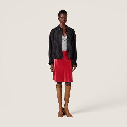 Miu Miu “Noir Ligne Élancée” Striped Jacket
