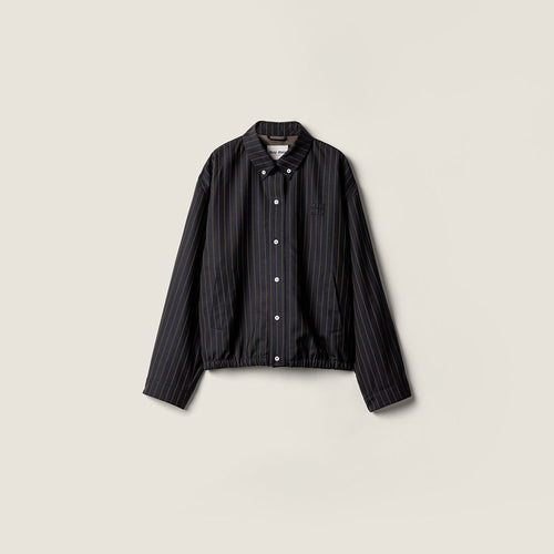 Miu Miu “Noir Ligne Élancée” Striped Jacket
